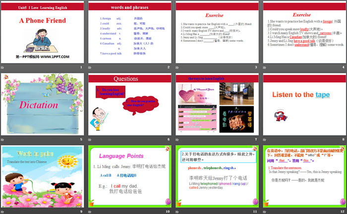 《A Phone Friend》I Love Learning English PPT（2）