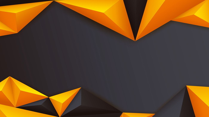 Orange three-dimensional polygon PPT background picture