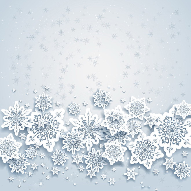 A group of white snowflake art PPT background pictures