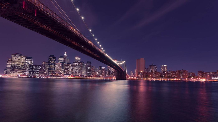 City night view of cross-sea bridge PPT background picture