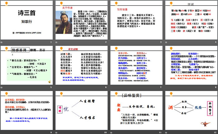 《诗三首》PPT教学课件
（2）