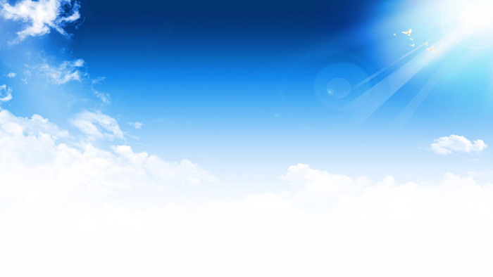 陽光明媚的藍天白雲PPT背景圖片