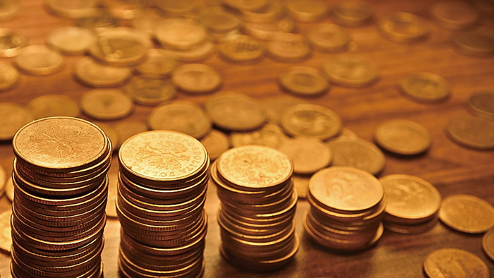 Gold coin currency finance PPT background picture