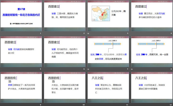 《西晋的短暂统一和北方各族的内迁》PPT课件下载（2）