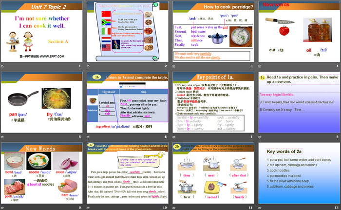 《I'm not sure whether I can cook it well》SectionA PPT（2）