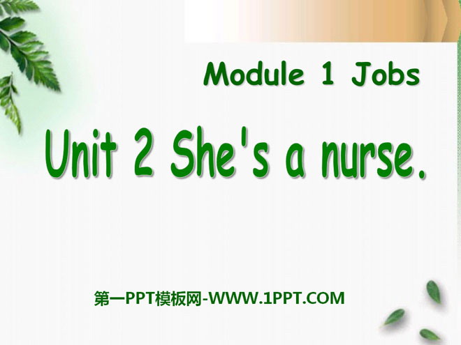 "She's a nurse" PPT courseware 3