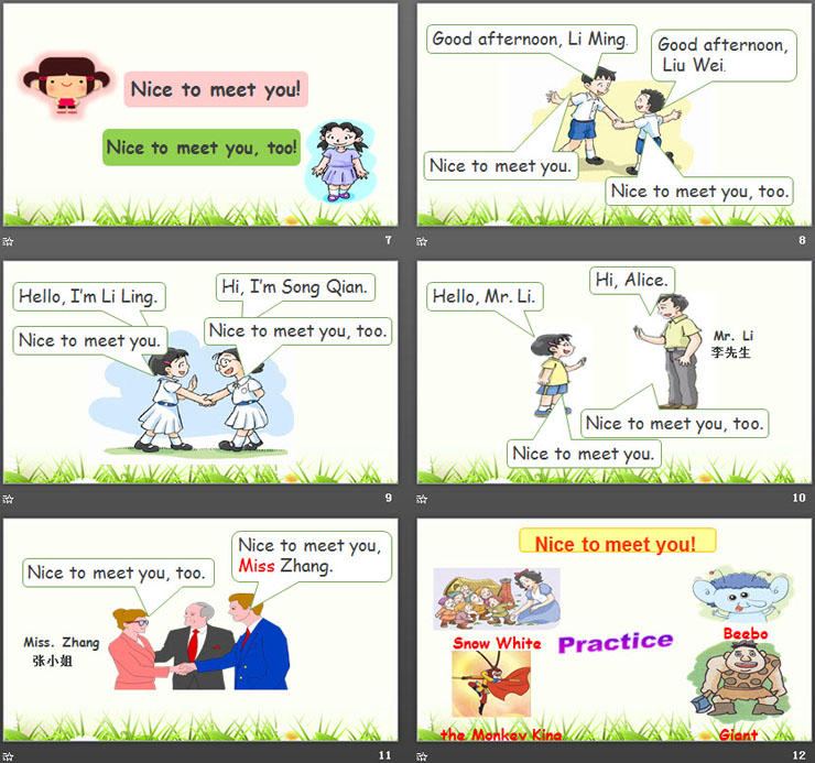 《Nice to meet you》Greetings PPT（3）