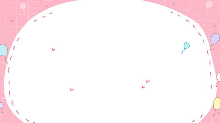 五張粉色可愛卡通PPT邊框背景圖片
