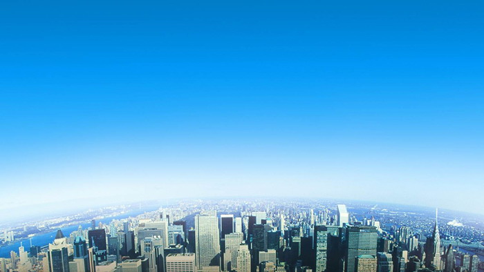 天空下的城市建築PPT背景圖片