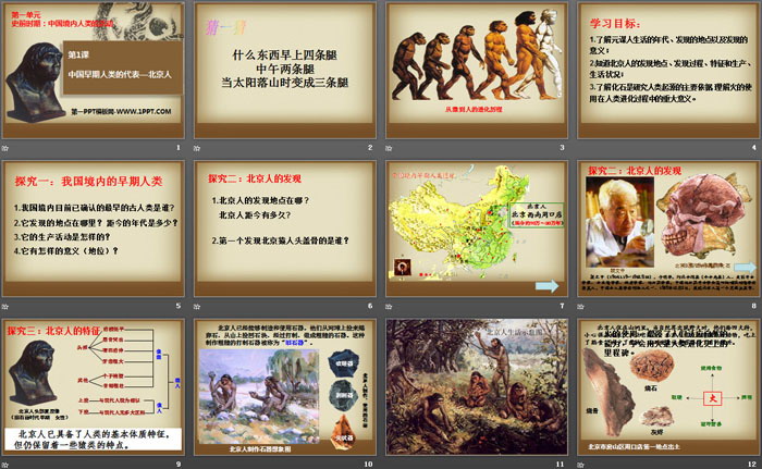 《中国早期人类的代表―北京人》PPT（2）