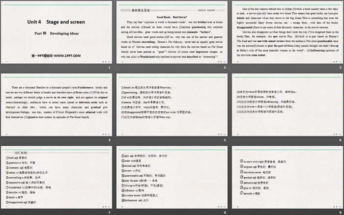 《Stage and screen》PartⅢ PPT（2）