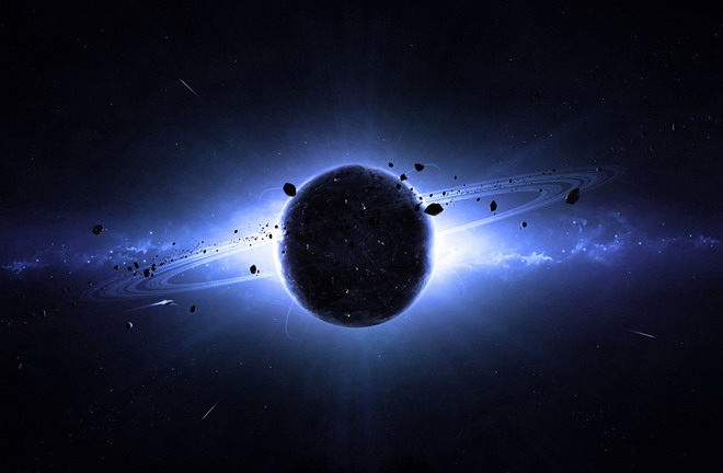 Black background planet starry sky universe PPT background picture