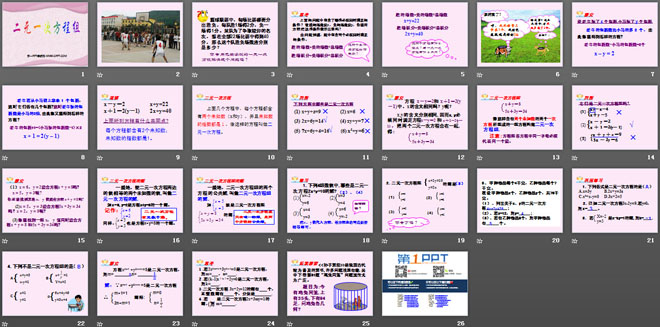 《二元一次方程组》PPT课件2
（2）