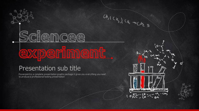 Red blackboard chalk hand-painted scientific chemistry experiment PPT courseware template