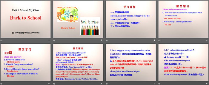 《Back to School》Me and My Class PPT（2）