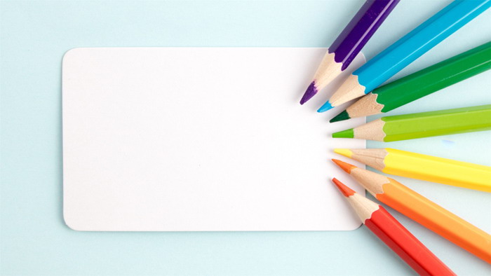 Seven colored pencil slide background images