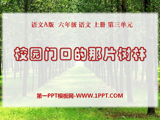 "The woods at the gate of the campus" PPT courseware