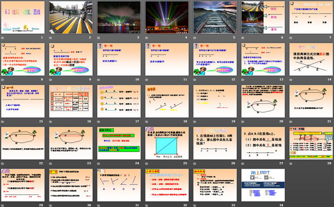 《线段、射线、直线》基本平面图形PPT课件
（2）
