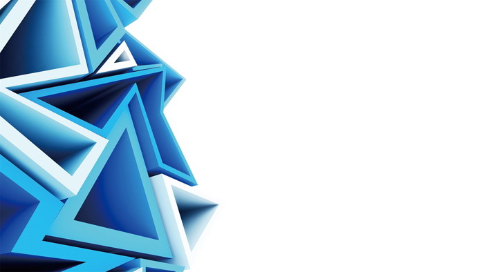 Blue three-dimensional triangle polygon PPT background picture