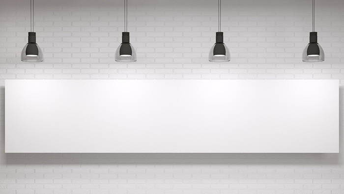 簡潔磚牆射燈PPT背景圖片