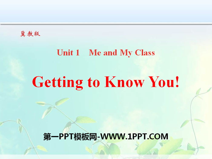 《Getting to know you》Me and My Class PPT课件