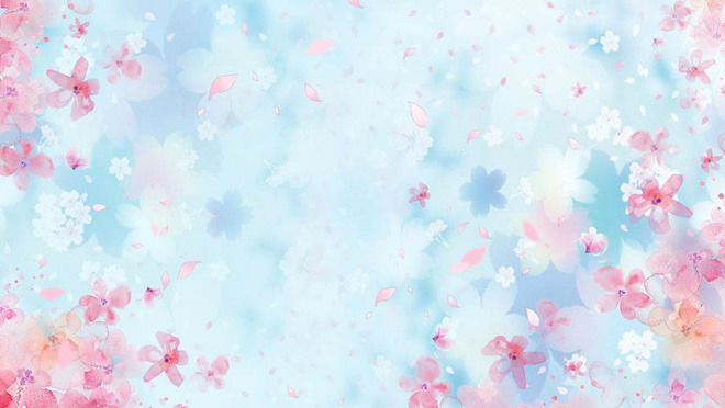 Two beautiful pink peach blossom PPT background pictures