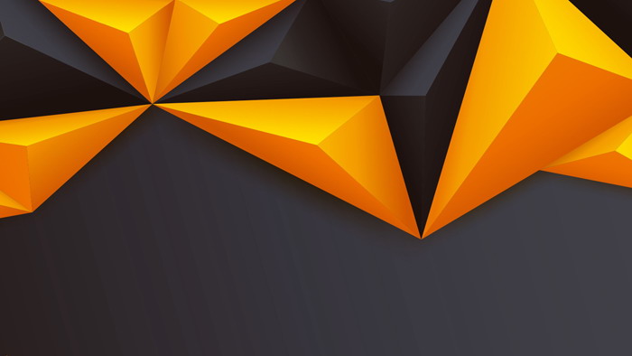 Orange black three-dimensional polygonal PPT background picture