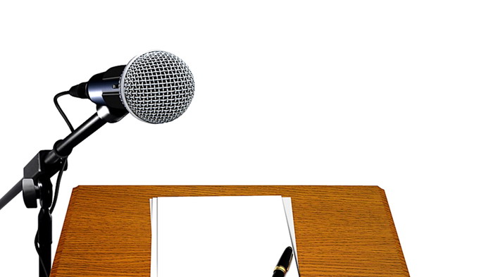 Microphone Microphone Lecture Desk Slide Slides Background Image
