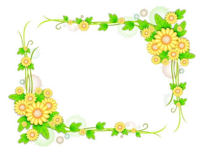 成簇的花卉边框PPT背景图片