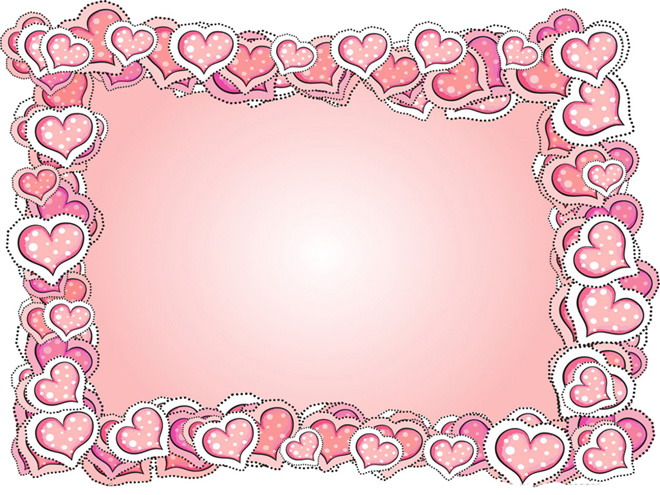 Pink heart-shaped border PPT background image