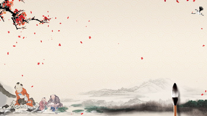 六張雅緻水墨古典中國風PPT背景圖片