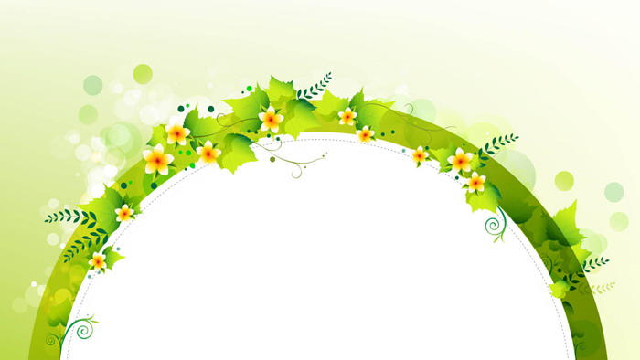 Green cartoon garland PPT background picture