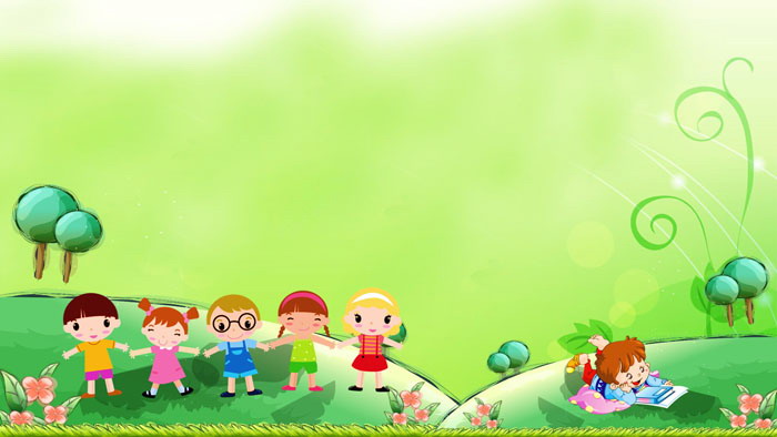 Three green cartoon PPT background pictures