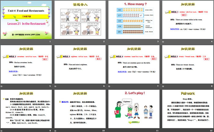 《In the Restaurant》Food and Restaurants PPT（2）
