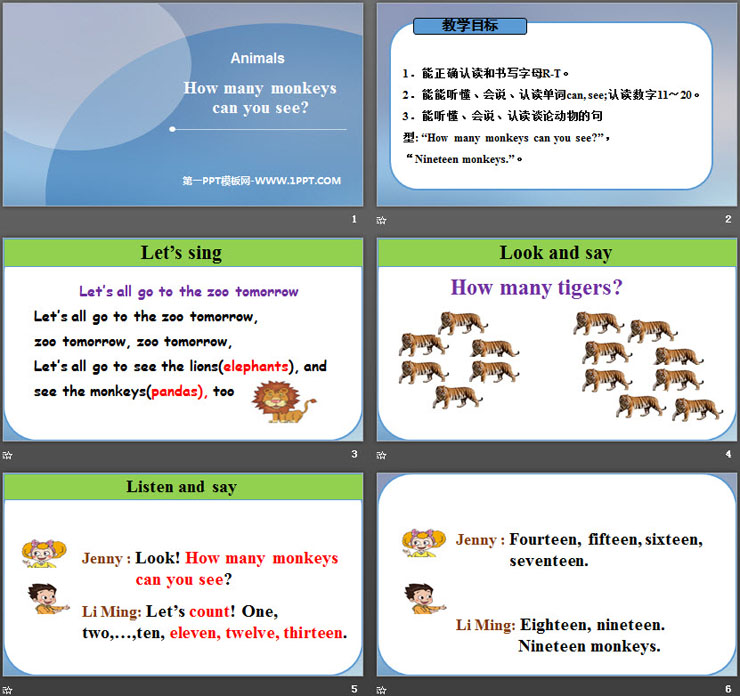 《How many monkeys can you see?》Animals PPT（2）
