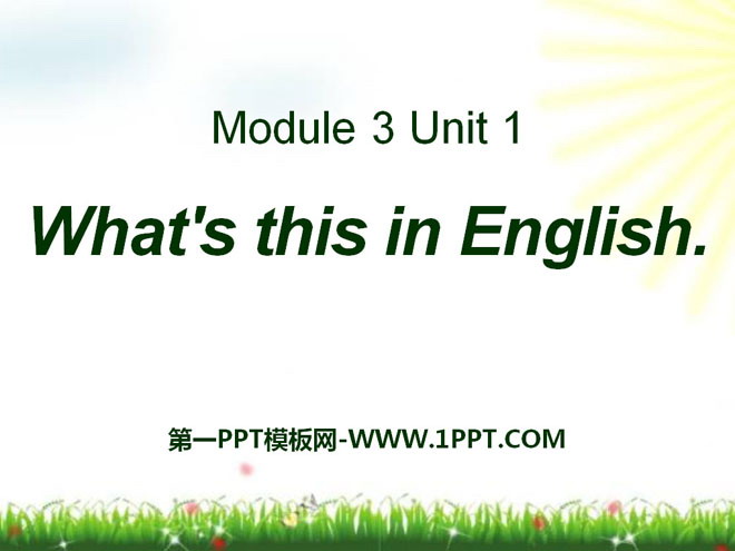 《What's this in English》PPT课件
