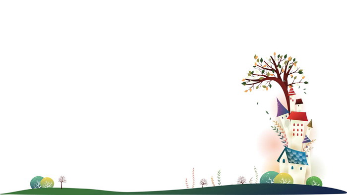 Two green fresh and simple cartoon PPT background pictures