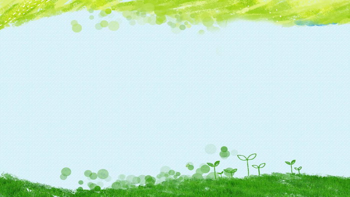 Green watercolor cartoon grass shoots PPT background picture