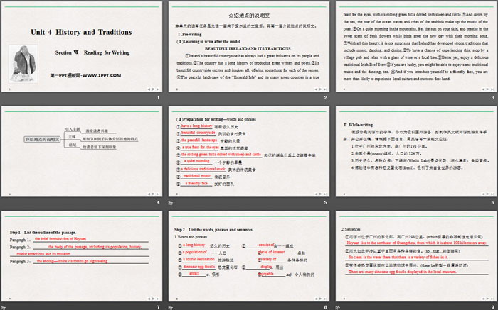 《History and Traditions》SectionⅦ PPT课件（2）