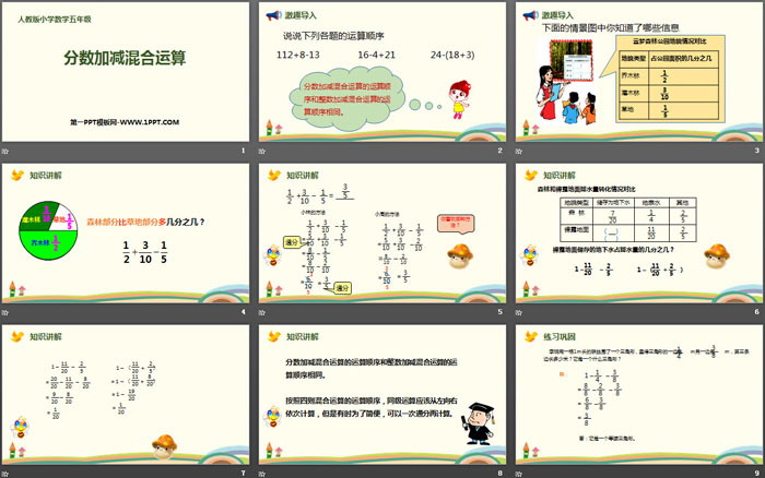 《分数加减混合运算》分数的加法和减法PPT下载（2）