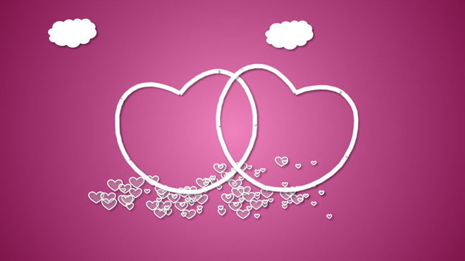 Dynamic Valentine's Day slideshow template with pink love background