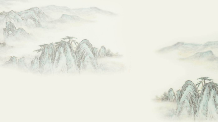 Elegant ink landscape mountains PPT background picture