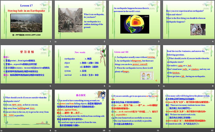 《Staying Safe in an Earthquake》Safety PPT（2）