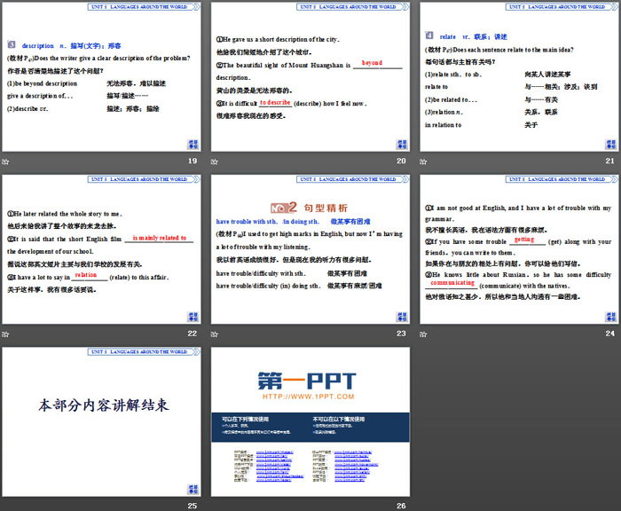 《Languages Around The World》Listening and Talking&Reading for Writing PPT（4）