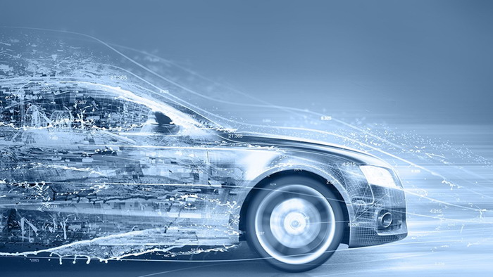 Abstract virtual car PPT background image