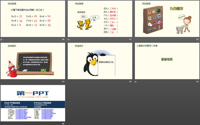 《9的乘法口诀》表内乘法PPT课件下载（3）