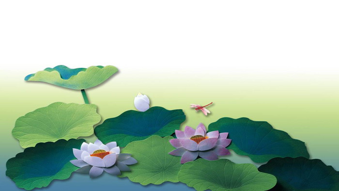 Two exquisite lotus PPT background pictures