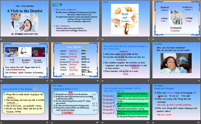 《A Visit to the Dentist》Stay healthy PPT下载（2）