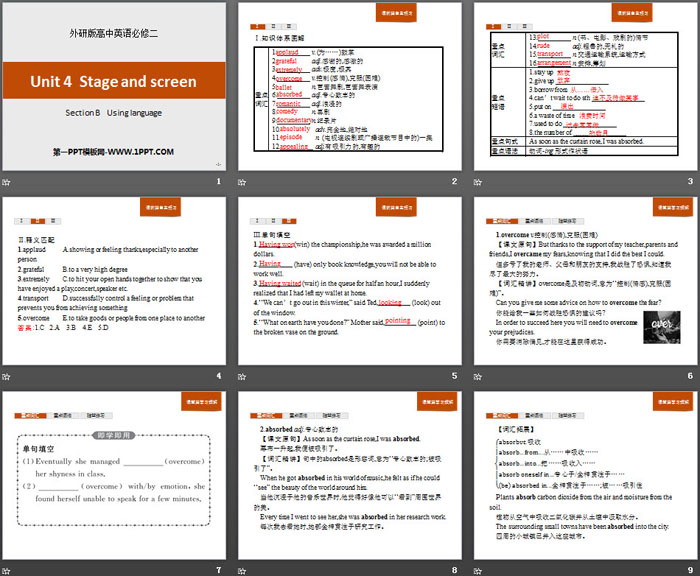 《Stage and screen》SectionB PPT（2）