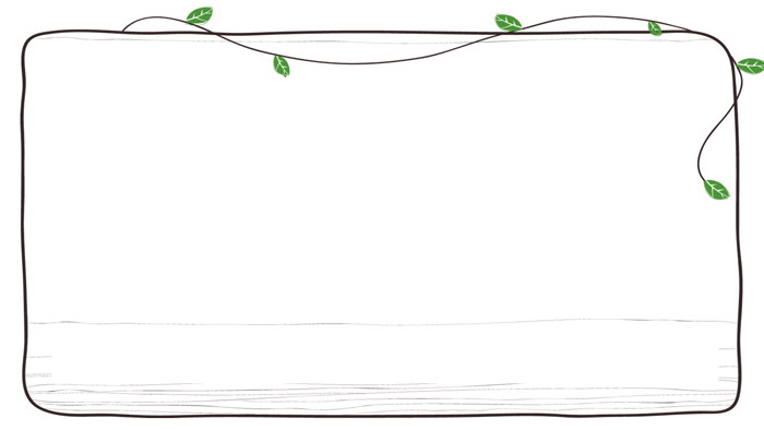 简洁藤蔓植物PPT边框背景图片